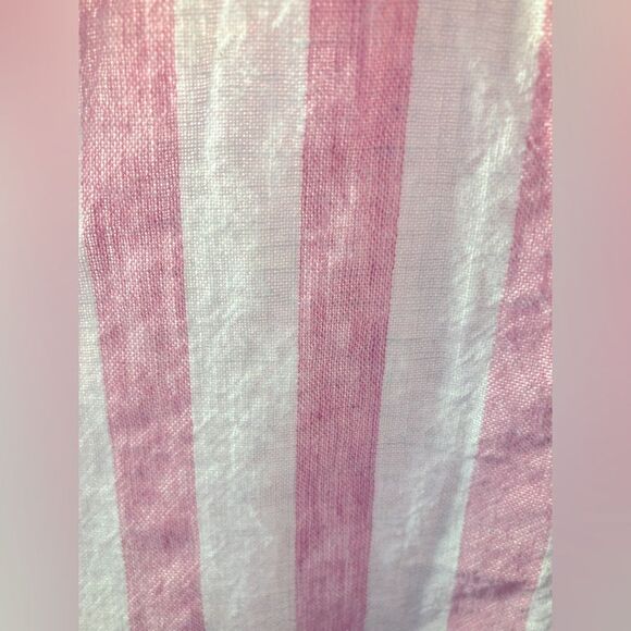 Draper James Striped Top Size L Pink and White Cotton Flutter Sleeves - Picture 5 of 5
